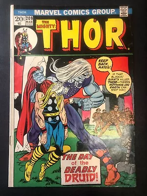 Buy The Mighty Thor #209 Marvel Comic Book 1972 • 6.30£