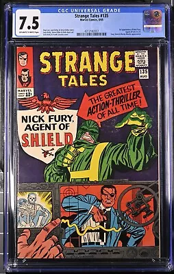 Buy Strange Tales #135 CGC 7.5 1st Appearance Of Nick Fury, Kirby Cover, Marvel 1965 • 280.22£