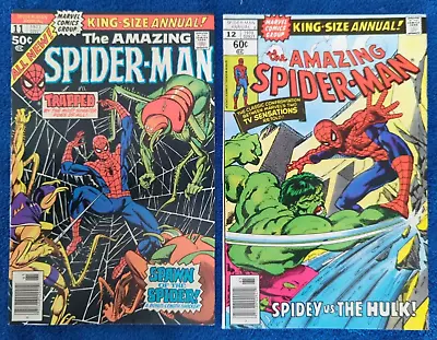 Buy Amazing Spider-man Annual #11 & 12. 1977-78 Marvel. Spider-squad! Hulk! 9.2 Nm-! • 31.98£
