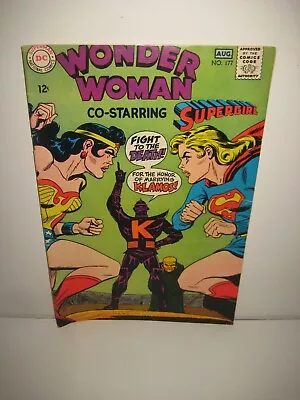 Buy Wonder Woman #177 Wonder Woman Vs Supergirl Battle Cover (1968 DC Comics) • 18.44£