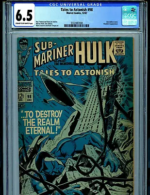 Buy TalesTo Astonish  #98 CGC 6.5 1967 Marvel Comic Amricons B1 • 120.63£