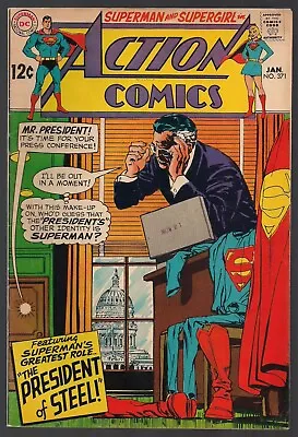 Buy Action Comics #371 Dc 1969 Superman  President Of Steel  + Supergirl Story Vf- • 25.52£