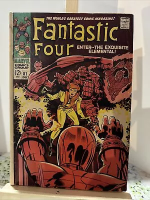 Buy Fantastic Four #81 Wizard Appearance! Jack Kirby Cover Art! Marvel 1968 • 9.39£