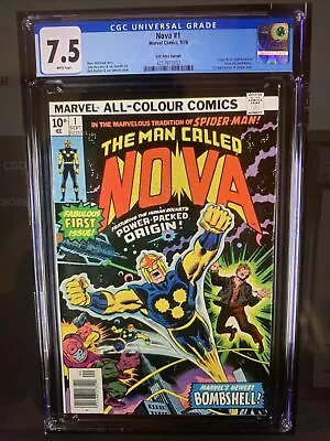 Buy Nova #1 CGC 7.5 (1976) 1st App And Origin. Richard Rider. 1st App Ginger Kaye • 90£