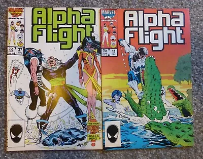 Buy Alpha Flight #37, 41 (Marvel, 1986, First Appearance Of Purple Girl ) Vf • 10.95£