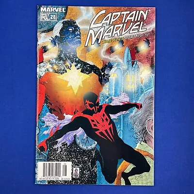 Buy Captain Marvel #28 Spider-Man 2099 NEWSSTAND UPC Variant Marvel Comics 2002 • 3.15£