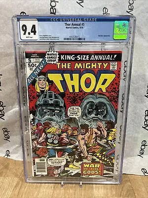 Buy THOR ANNUAL #5 1976 1st Toothgnasher Toothgrinder 1976 ASGARD Vs OLYMPUS CGC 9.4 • 235.16£
