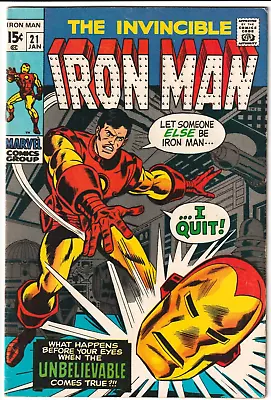 Buy Invincible Iron Man #21 1970 Marvel Comics 6.0 FN KEY 1ST ALEX NEVSKY 1ST BRONZE • 25.23£