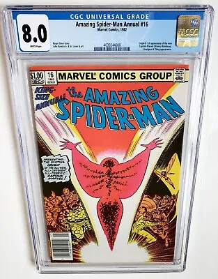 Buy Amazing Spider-man Annual #16 Cgc 8.0 +1st App New Captain Marvel+ *newsstand* • 39.17£
