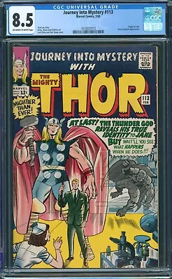 Buy Journey Into Mystery #113 Cgc 8.5 Origin Of Loki Stan Lee Jack Kirby Marvel 1965 • 436.32£