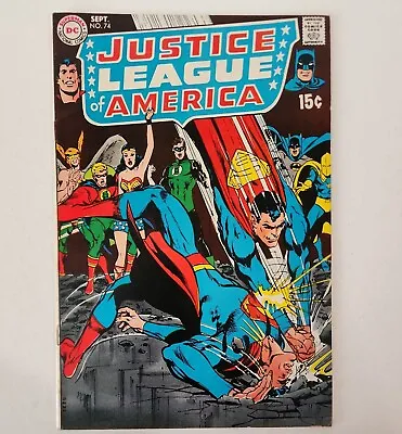 Buy Justice League Of America #74 (DC 1969) Neal Adams Cover Silver Age Superman • 39.42£