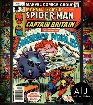 Buy Marvel Team-Up #66 1978 VF/NM 9.0 US 2nd Captain Britain Arcade Spider-Man • 19.18£