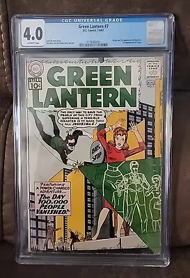Buy Green Lantern #7 CGC 4.0 1961 3778582001 1st App. And Origin Sinestro Terga • 482.53£