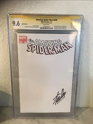 Buy Stan Lee Signed Blank Variant CGC 9.6 SS Amazing Spider-man #648 • 853.86£