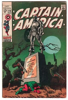 Buy Marvel Comics CAPTAIN AMERICA #113 (May 1969) STERANKO!!!  GD- 1.8 • 19.79£