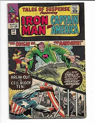 Buy Tales Of Suspense 62 - Vg+ 4.5 - Origin Of Mandarin - Captain America (1965) • 50.26£