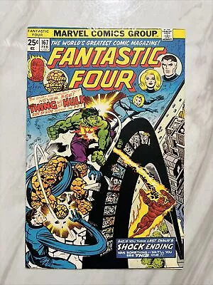 Buy Fantastic Four #167 (1976) FN/VF • Classic Battle Vs Hulk • George Perez Art • 8.66£