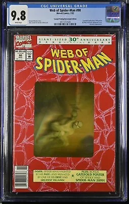 Buy Web Of Spider-Man #90 2nd Print Newsstand Edition CGC 9.8 Gold Hologram 🕸 • 446.01£