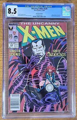 Buy Uncanny X-Men #239 Newsstand CGC 8.5 WP 1st Cover Mr. Sinister & Goblin Queen • 44.19£