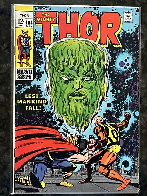 Buy Thor #164 1969 Key Marvel Comic Book 3rd Cameo Appearance Of HIM (Adam Warlock) • 24.12£
