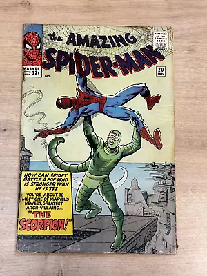 Buy Marvel Comics The Amazing Spider-man #20 1st App Of The Scorpion G/vg 3.0 • 250£