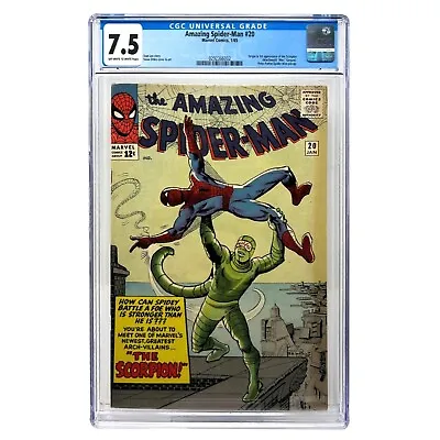 Buy Amazing Spider-Man #20 (1965) CGC 7.5 OW/W Pages 1st Appearance Of Scorpion • 1,304.50£