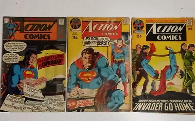 Buy DC Action Comics- SUPERMAN Lot Of 3 - No. 380, 400 & 401- (1969-71) • 12.81£