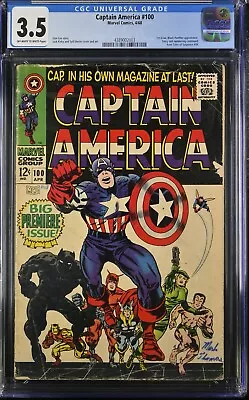 Buy Captain America - #100 - Marvel 1968 - CGC 3.5 • 208.16£