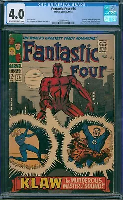 Buy Fantastic Four #56 1966 CGC 4.0 OW-W Pages! • 36.19£
