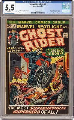 Buy Marvel Spotlight #5 CGC 5.5 1972 1223343003 1st App. And Origin Ghost Rider • 1,606.30£