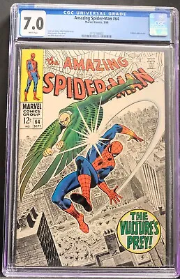 Buy AMAZING SPIDER_MAN #64 (1968) CGC 7.0 - White Pages • 125.95£