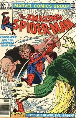 Buy Amazing Spider-Man #217N Newsstand Variant FN- 5.5 1981 Stock Image Low Grade • 7.56£