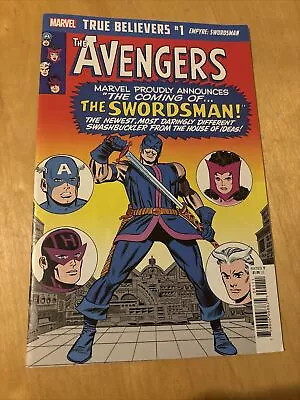Buy Avengers #19 Reprint Marvel Comics True Believers #1 Swordsman Unread Hawkeye • 5£