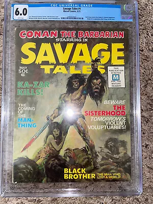 Buy Savage Tales #1 (CGC 6.0 Conan 1st App. Man-Thing 1971  White Pages Comic WWBN • 742.80£