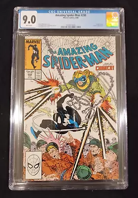 Buy Amazing Spider-Man #299, CGC 9.0, Marvel April 1988, Venom Cameo, Todd McFarlane • 79.94£