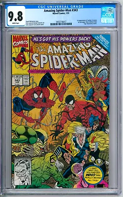 Buy Amazing Spider-Man 343 CGC Graded 9.8 NM/MT Marvel Comics 1991 • 80.39£