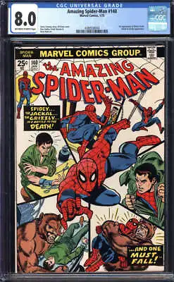 Buy Amazing Spider-man #140 Cgc 8.0 Ow/wh Pages // Marvel Comics 1975 • 80.06£