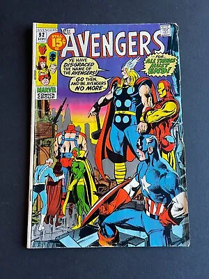 Buy Avengers #92 - Kree-Skrull War, Neal Adams Cover (Marvel, 1971) VG- • 14.27£