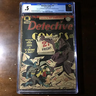 Buy Detective Comics #71 (1943) - Joker Cover! - CGC 0.5 • 855.39£