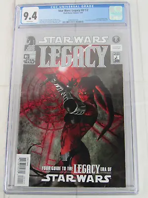 Buy Star Wars: Legacy #0 1/2 CGC 9.4 WP Jan. 2008 Dark Horse Comics 4068302019 • 74.92£