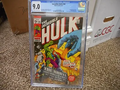 Buy Incredible Hulk 140 Cgc 9.0 Marvel 1971 1st Appearance Of Jarella Ow/white Pgs • 182.69£