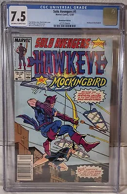 Buy Solo Avengers #1 Newsstand CGC 7.5 Hawkeye And Mockingbird 1987 80s Marvel Comic • 78.05£
