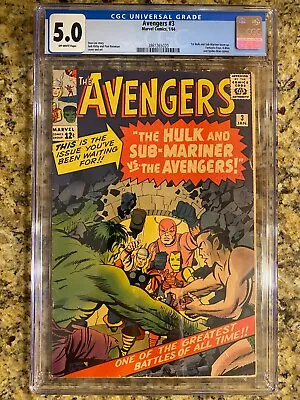 Buy Avengers #3 Cgc 5.0 Vg/fn / 1st Hulk Submariner Team-up / Marvel Comic • 474.17£
