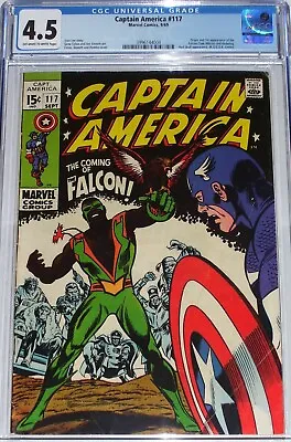 Buy Captain America #117 CGC 4.5 Origin & 1st Appearance Of Falcon (Sam Wilson) • 177.35£