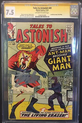 Buy TALES TO ASTONISH #49 CGC 7.5 STAN LEE SIG 1st GIANT-MAN WHITE/OFF WHITE PAGES • 964.20£