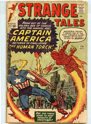 Buy Strange Tales #114 ( 1963 ) Captain America & Human Torch ( Good Reader Copy ) • 80.42£