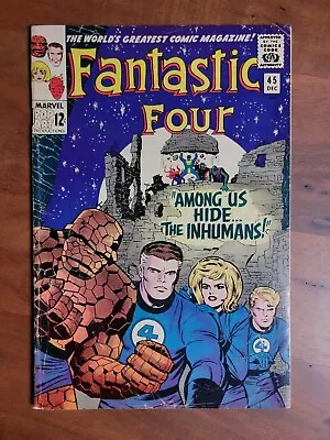 Buy Fantastic Four #45 (Marvel 1965) 1st Inhumans : Silver Age Key Comics VG- 3.5 • 94.60£