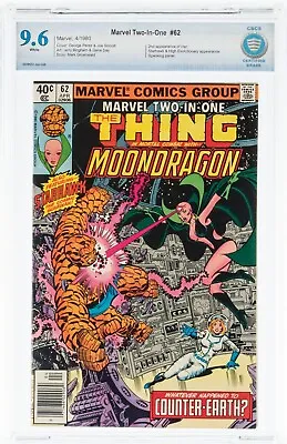 Buy MARVEL TWO-IN-ONE 62 NEWSSTAND 1980 CBCS 9.6 MOONDRAGON SPANKING WHITE PGS Cgc • 84.02£