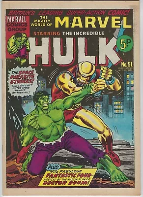 Buy MIGHTY WORLD OF MARVEL # 51 - 29 Sep 1973 -High Grade- Hulk Fan Four Doctor Doom • 9.95£