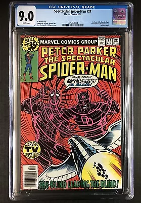 Buy Spectacular Spider-Man #27  CGC 9.0 WP  1st Frank Miller Daredevil! Marvel 1979 • 75.67£